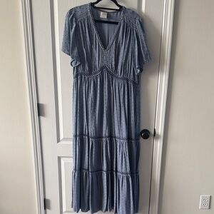 Knox Rose Light Blue V-Neck Maxi Dress